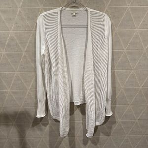 Sonoma Cardigan Women's Casual white Long Sleeve Open Front Size M
